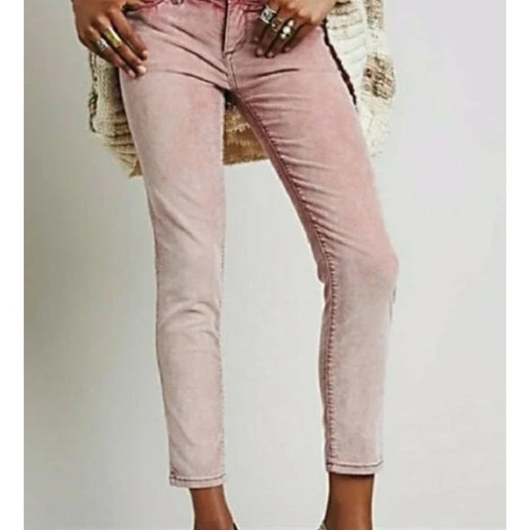 Dusty rose Free people corduroy skinny jeans - Picture 1 of 6